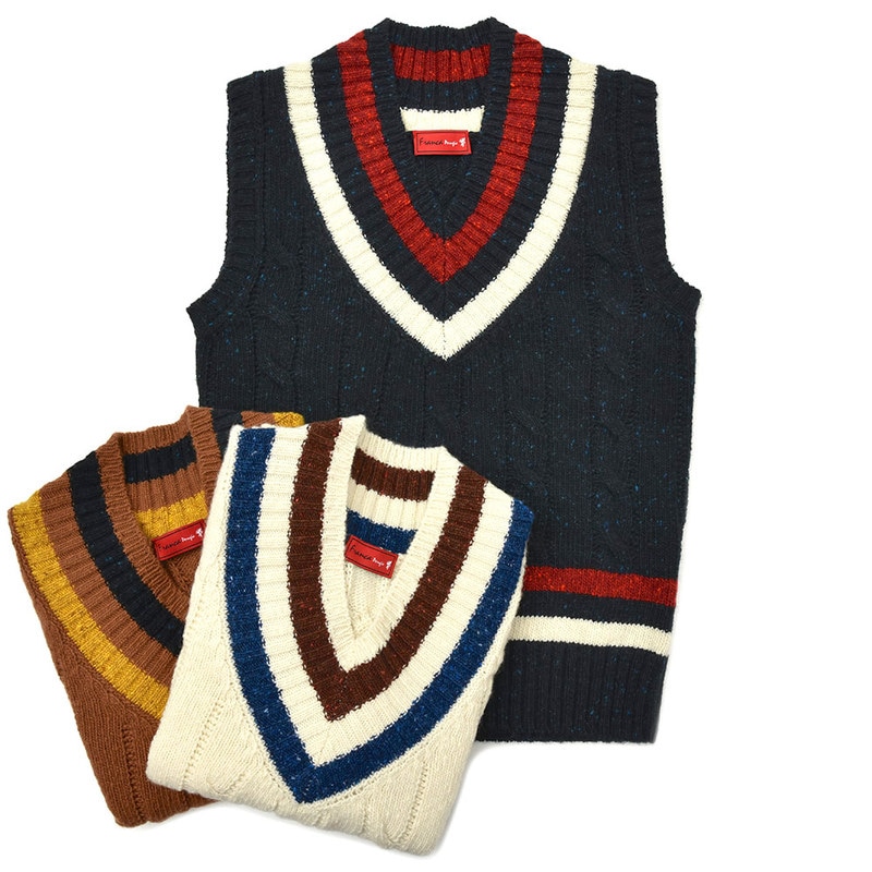 【SALE52%OFF】Franca Perugia（フランカ ペルージャ）<br>ミドルゲージウールケーブルチルデンベスト ITC-J-057 16082000134