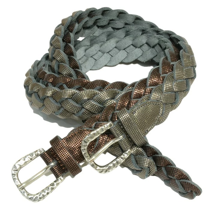 【SALE52%OFF】TIBERIO FERRETTI(ティベリオ フェレッティ)<br>型押しメタルレザーメッシュベルト1050 18152001110