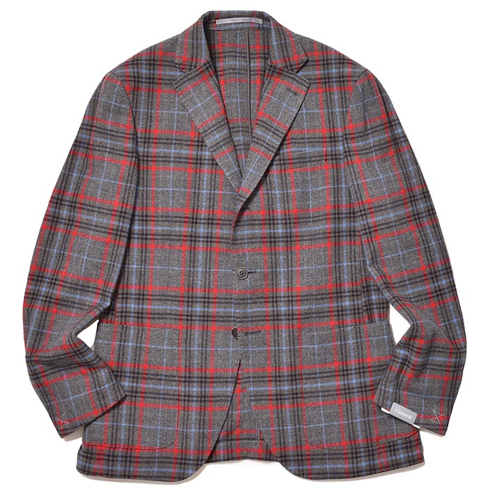 【SALE52%OFF】Cantarelli（カンタレリ）ウール コットン タータンチェック 3Bジャケット 37022003025