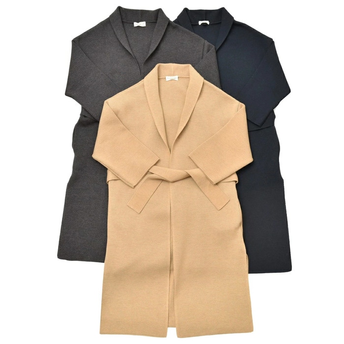 【SALE52%OFF】ma'ry'ya（マリア）<br>メリノウールミラノリブボタンレスニットガウン Y9K037 16082401025