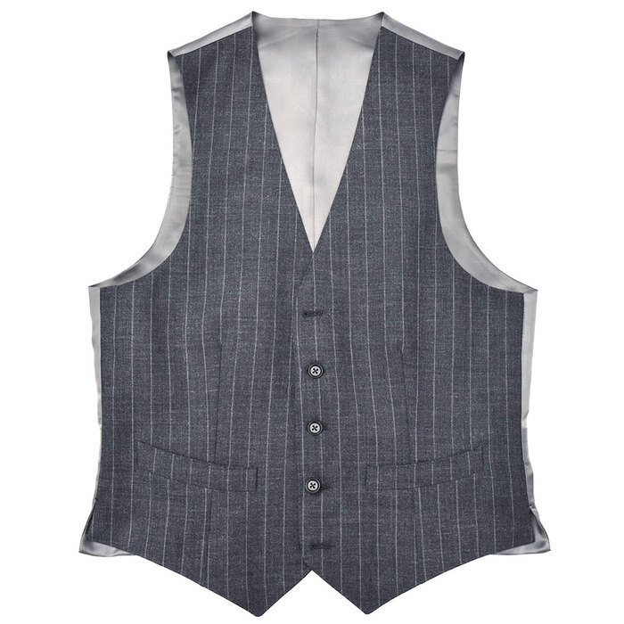 【40%OFF】RING JACKET（リングヂャケット）<br>guji別注FOX Brothersウールフレスコチョークストライプジレ V-04/RE039S01B 春/夏 14091200028