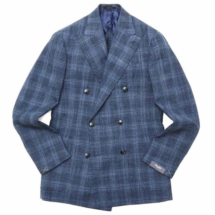 【SALE52%OFF】BARBA（バルバ）<br>LoroPianaウールメランジオーバーチェック6Bダブルジャケット GDP/1023004 17091024022