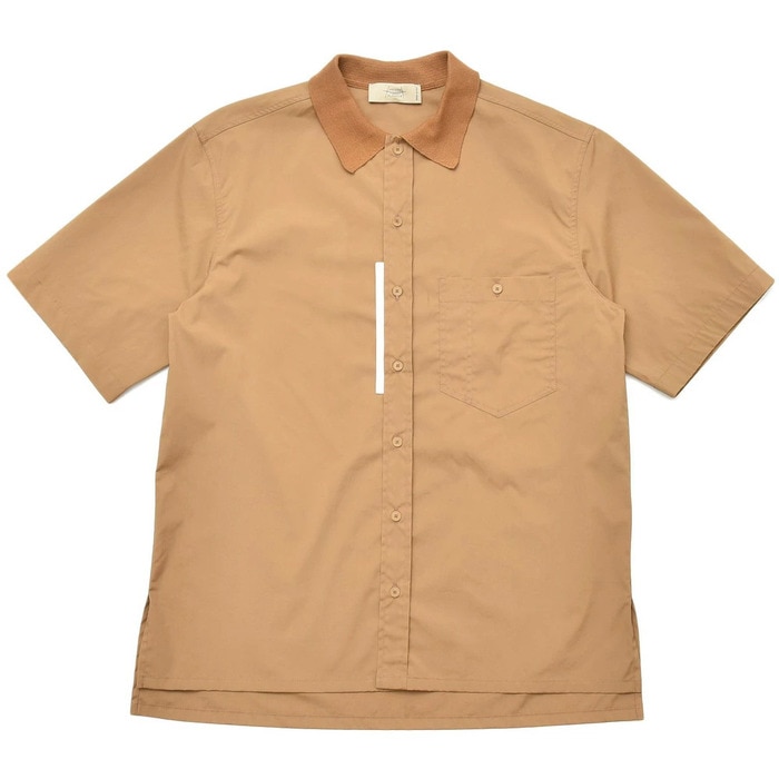 【SALE52%OFF】MAISON FLANEUR（メゾン フラネール）<br>コットンポリエスエルポプリンニットカラーS/Sシャツ 7006 11001400043