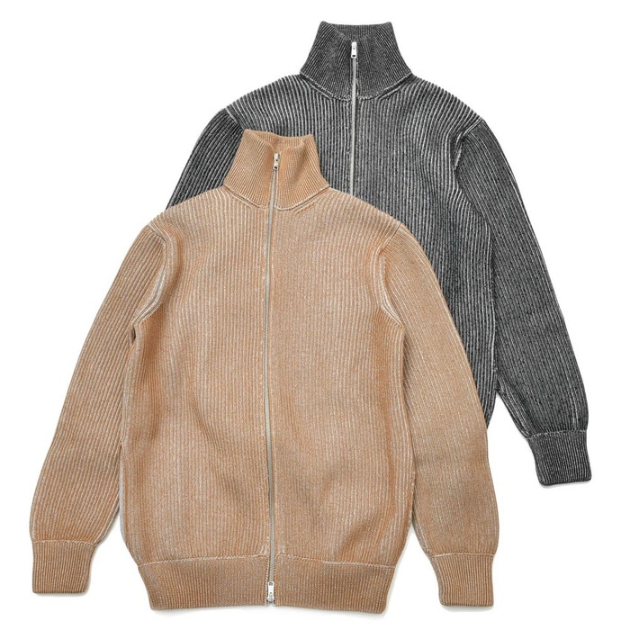 【SALE52%OFF】MAISON FLANEUR（メゾン フラネール）<br>7ゲージコットンリブジップアップニットブルゾン  9017 16001401043