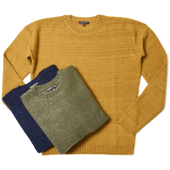 【40%OFF】SCAGLIONE(スカリオーネ)ウール モヘヤ ナイロン ソリッド クルーネック ニット 36042004054