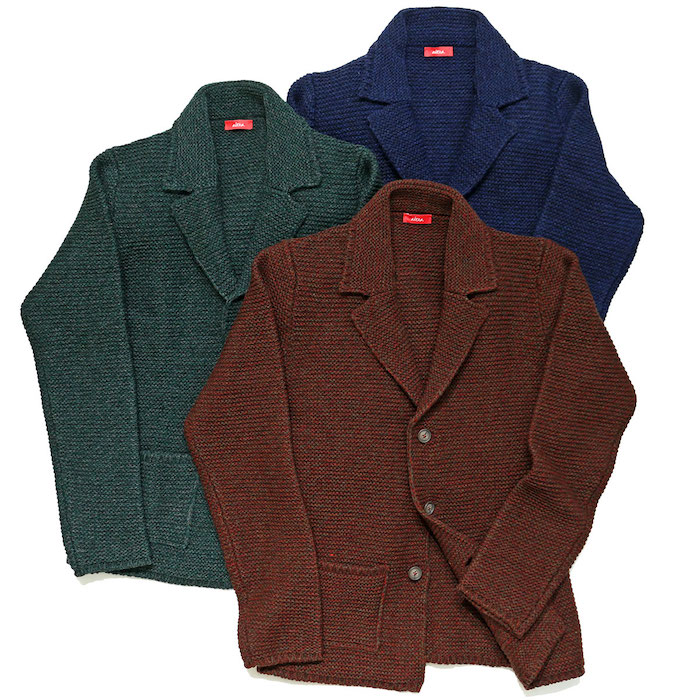 【SALE52%OFF】Altea(アルテア)<br>ウール アクリル メランジ ミドルゲージ ニットジャケット 36052001039