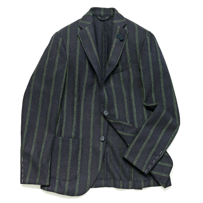 【SALE52%OFF】Altea（アルテア）<br>ウール ホップサック メランジ ストライプ シングル3Bジャケット 37052001039