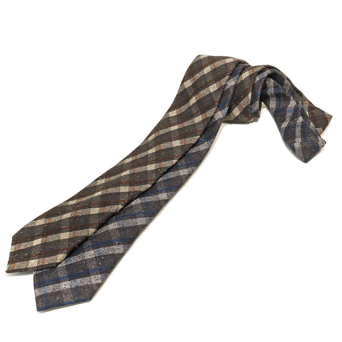 【SALE52%OFF】Altea（アルテア）<br>シルク コットン メランジ ネップ タータンチェック タイ 38252008039
