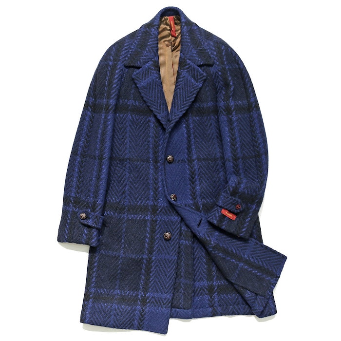 【SALE52%OFF】ernesto（エルネスト）<br>ウール ナイロン ポリアミド ヘリンボーン チェック チェスターコート 34152001027