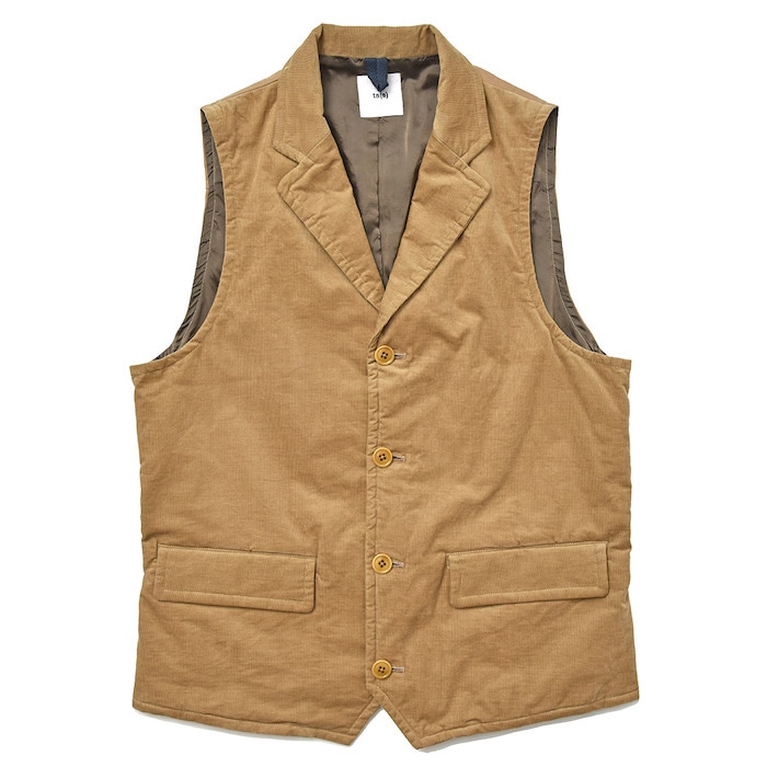 ts(s)（ティーエスエス）<br>コットン ストレッチ コーデュロイ 中綿 シングルジレ 34072001119