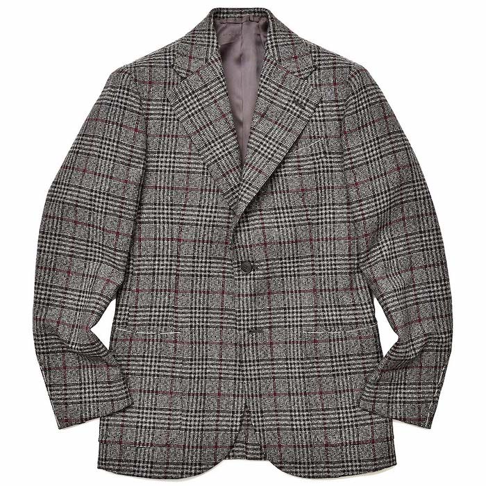 【SALE52%OFF】Luca Grassia(ルカ グラシア)<br>ウール メランジ グレンチェック ウィンドウペーン シングル3Bジャケット 37082001134