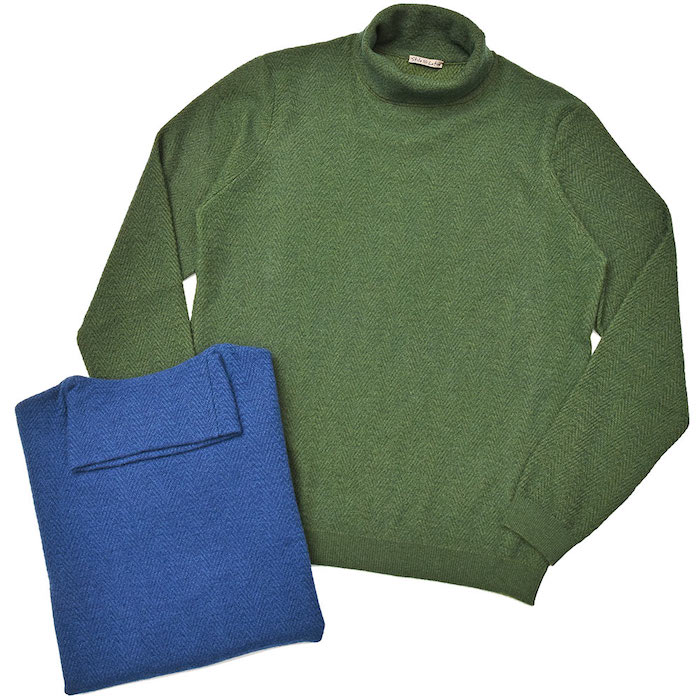 【SALE52%OFF】Stile Latino（スティレ ラティーノ）<br>カシミヤ ジャガード ミドルゲージ タートルネック ニット 36082005025