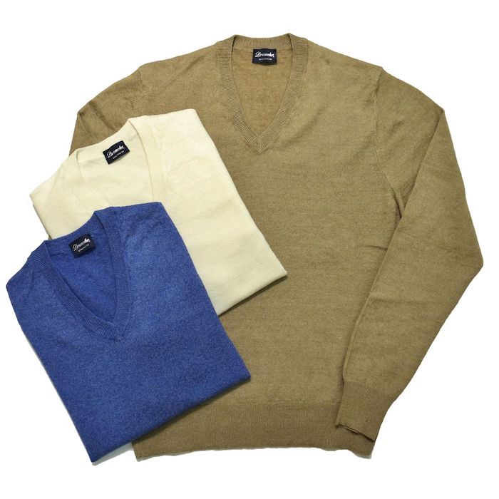 【40%OFF】Drumohr(ドルモア)<br>リネン ポリエステル メランジ Vネック ニット 36051004027