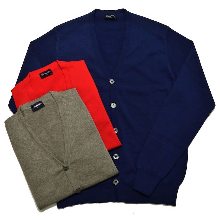 【SALE52%OFF】Drumohr（ドルモア）<br>コットン 30ゲージ ソリッド ニットカーディガン 36051012027