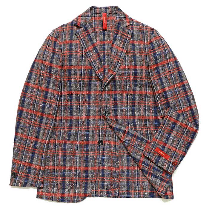 【SALE52%OFF】ernesto（エルネスト）<br>リネン ポリアミド メランジ ネップ グレンチェック シングル2Bジャケット 37061005027