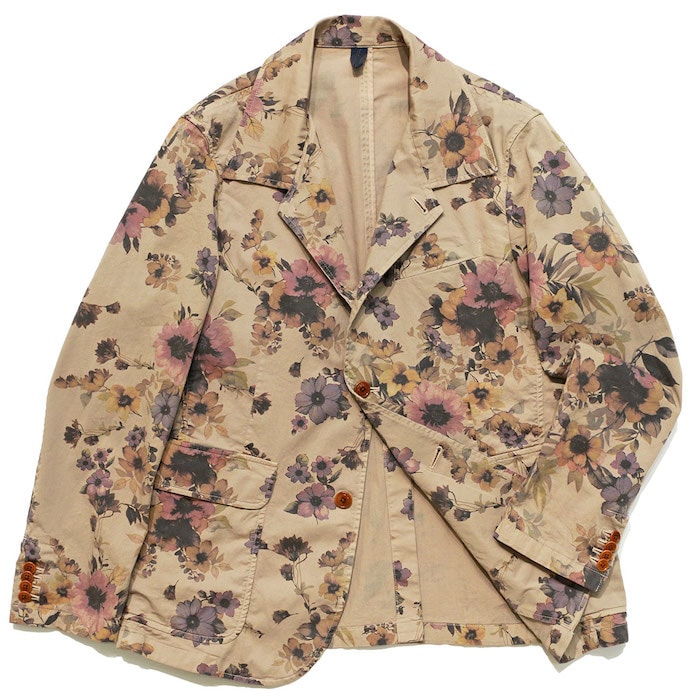 【40%OFF】ts(s)（ティーエスエス）<br>コットン ストレッチ ツイル フラワー シングル3Bジャケット 37061003119