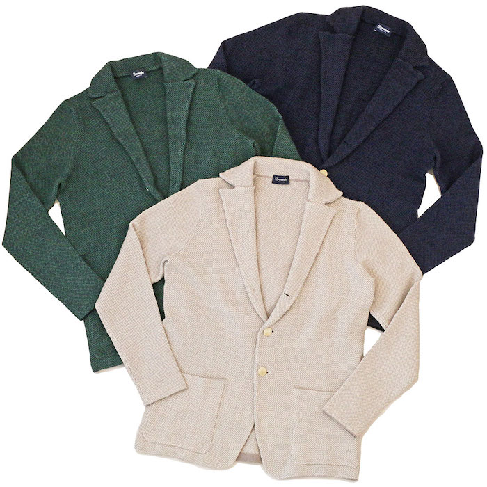 【SALE52%OFF】Drumohr（ドルモア）<br>コットン ナイロン ストレッチ メランジ ニットジャケット 36071003027
