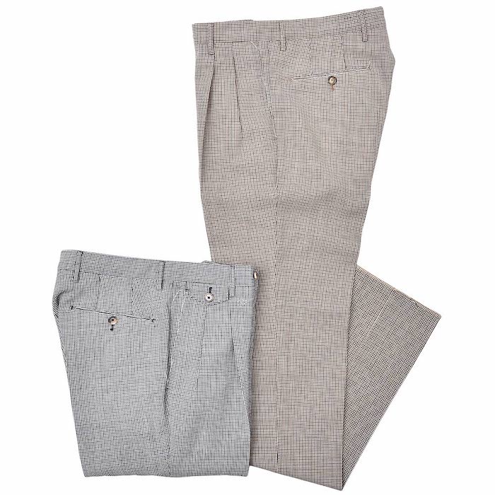 【SALE52%OFF】PT01（ピーティーゼロウーノ）<br>THE DRAPER ウール トロピカル ハウンドトゥース 2プリーツ パンツ GENTLEMAN FIT 33091012081