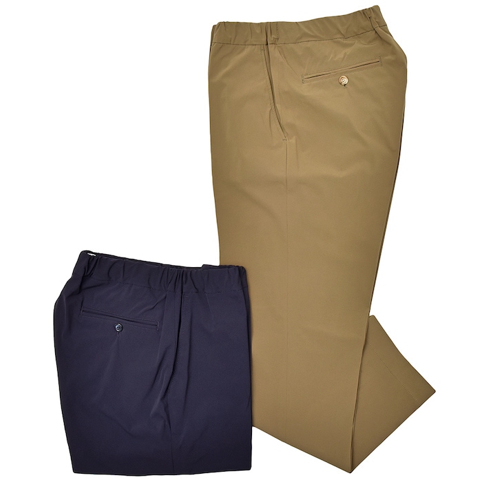 【40%OFF】BORELIO（ボレリオ）<br>ナイロン ストレッチ ソリッド ノープリーツ シャーリングパンツ 33091000136