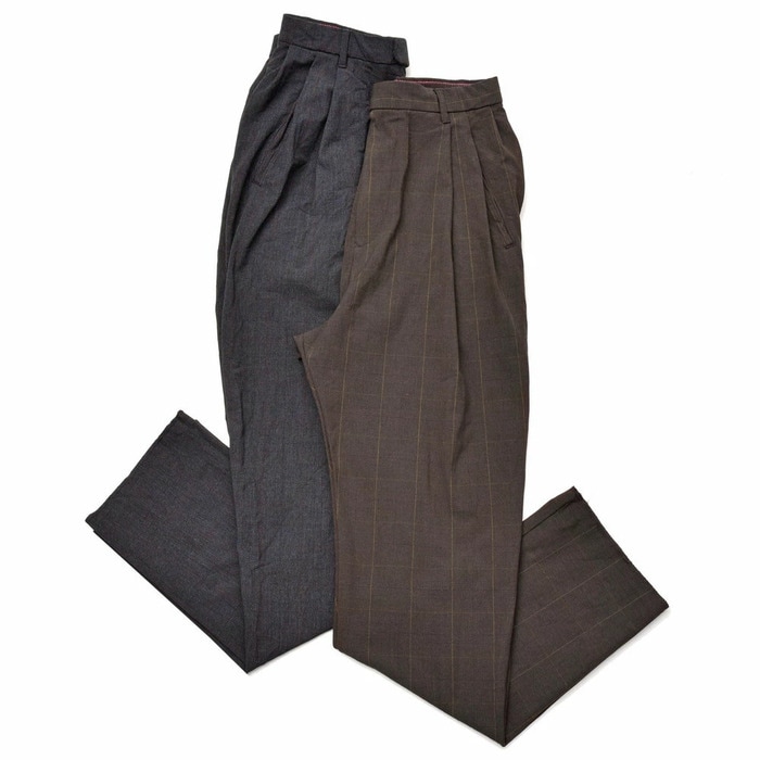 【SALE52%OFF】mando（マンド）<br>ポリエステルレーヨンジャージーグレンチェック3Pテーパードパンツ 9398-004 13092400037