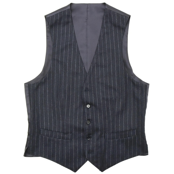 【40%OFF】 RING JACKET（リングヂャケット）<br>guji別注FOX Brothersウールフランネルピンストライプジレ V-04/RE039F06X【秋/冬】14092200028