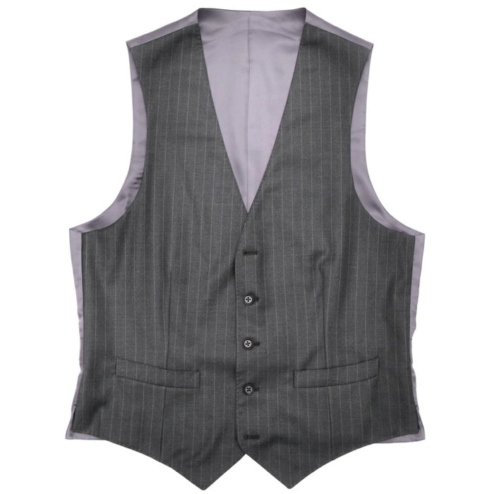 【SALE52%OFF】RING JACKET（リングヂャケット）<br>guji別注TRABALDO TOGNA SUPER120'sナチュラルストレッチウールサージチョークストライプジレ V-04/RE158F04B 14082202028【秋/冬】