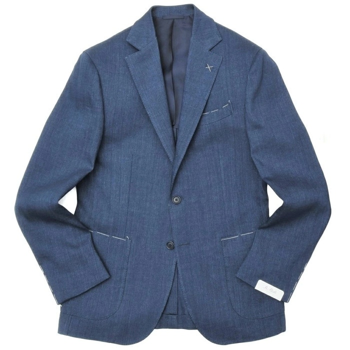 【40%OFF】De Petrillo（デ ペトリロ）<br>リネンナイロンウールギャバジンソリッド3Bジャケット NAPOLI/POSILLIPO TS20316U 17001000082