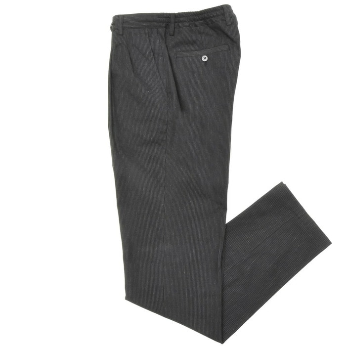 【40%OFF】Giannetto（ジャンネット）<br>リネンコットンストライプ2プリーツテーパードシャーリングパンツ  ERIK PANTS/VJ39 13001006109