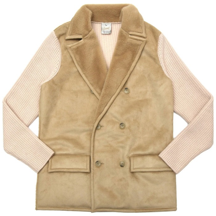 【40%OFF】Gran Sasso（グランサッソ）<br>エコムートン×ローゲージウール6Bダブルニットジャケット 13133/25043 16092009035
