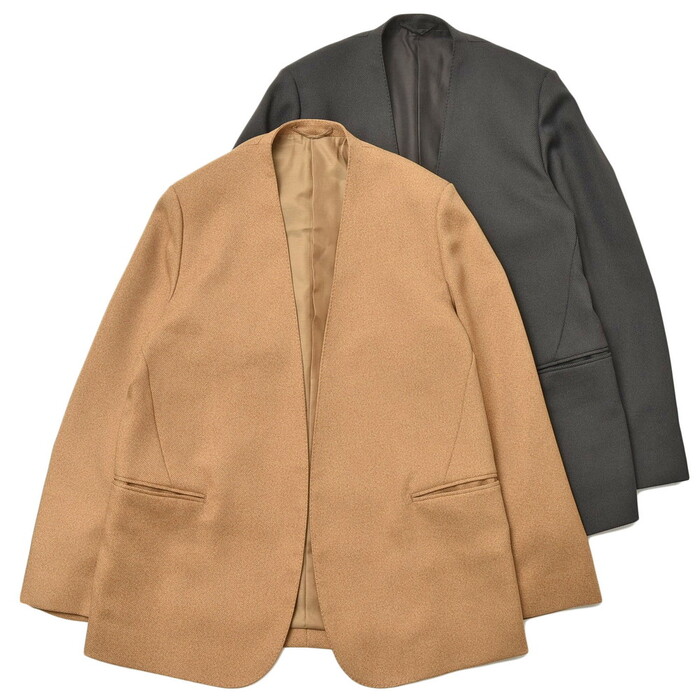 【SALE52%OFF】INVERT(インバート)<br>ポリエステルフェイクツイードノーカラーボタンレスジャケット IVB-JK2A 17002401039