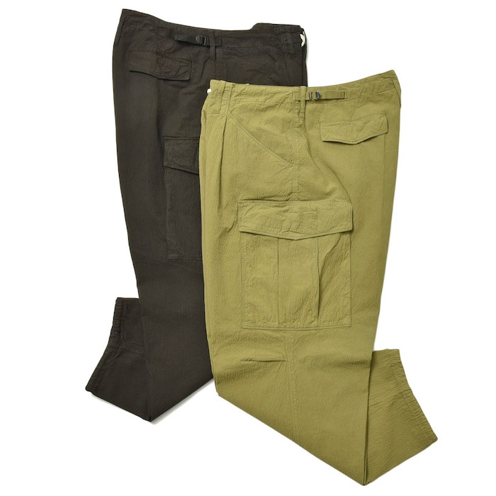 【40%OFF】CellarDoor（セラードアー）<br>CARGO C コットンストレッチシアサッカー1Pシャーリングテーパードカーゴパンツ NF303 13011404025