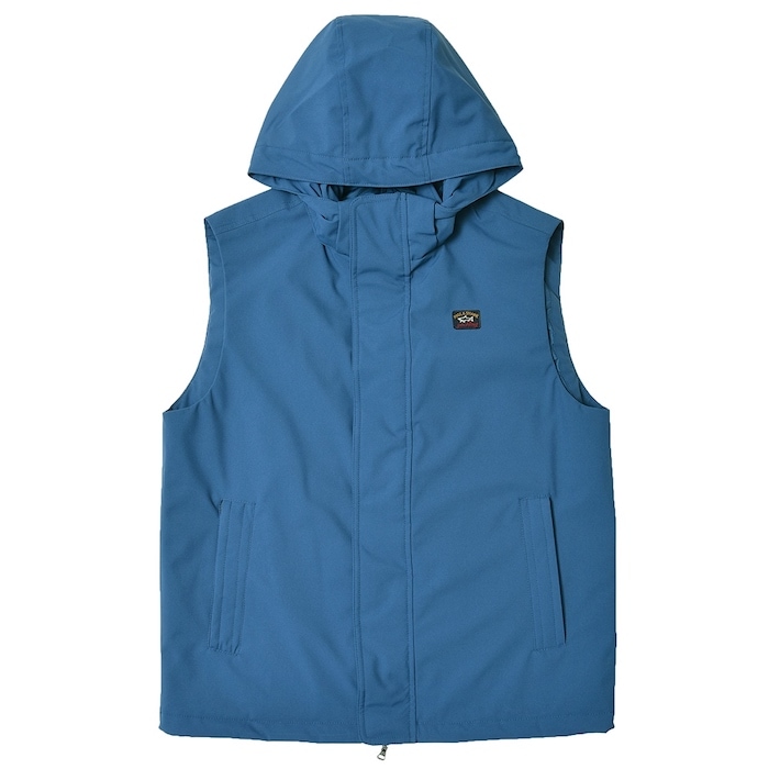 【40%OFF】PAUL & SHARK（ポール アンド シャーク）<br>TYHOON20000 ウォータープルーフポリエステルパデッドフーディーベスト 1131200 14012002054