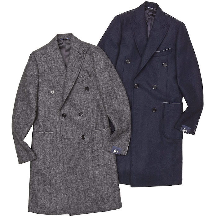 【SALE52%OFF】Gabo（ガボ）<br>MONTECARLO ウール フランネル ダブルフェイス ヘリンボーン ダブル6Bチェスターコート 34192000115