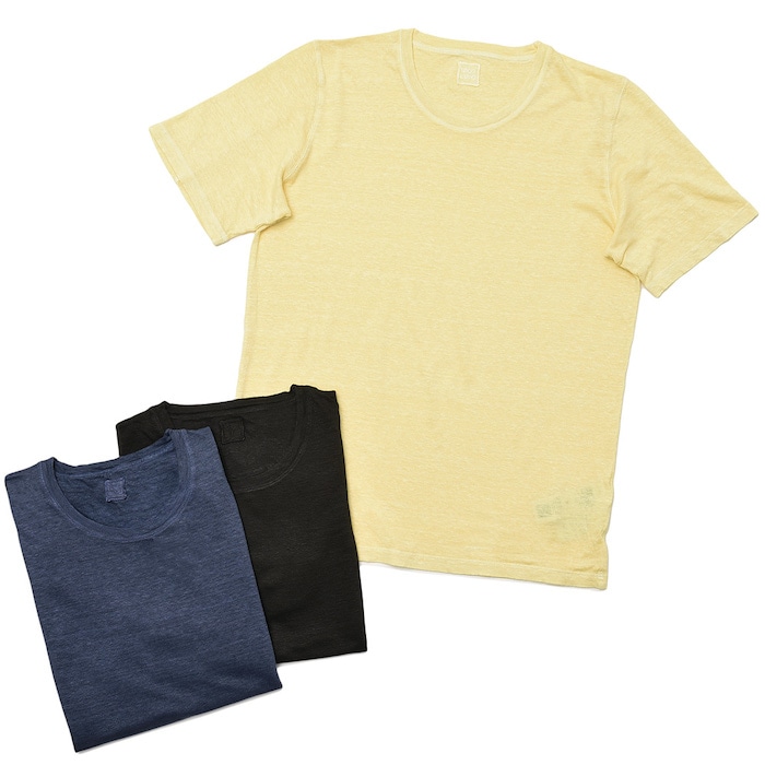 【SALE52%OFF】120% lino（120%リノ）<br>リネン ガーメントダイ クルーネック カットソー 32101001025