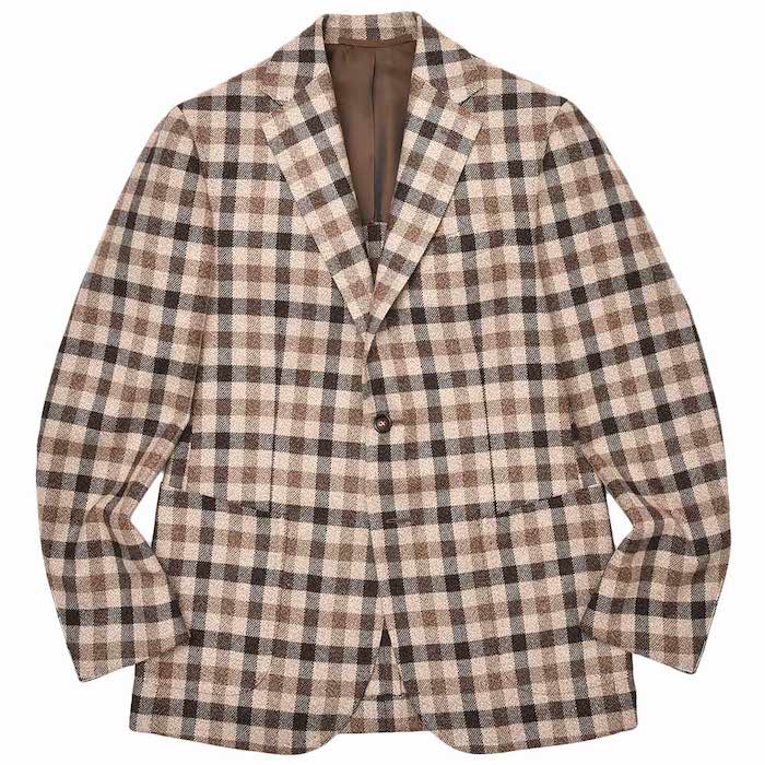 【SALE52%OFF】Stile Latino（スティレ ラティーノ）<br>カシミヤ メランジ ブロックチェック シングル3Bジャケット 37092014025