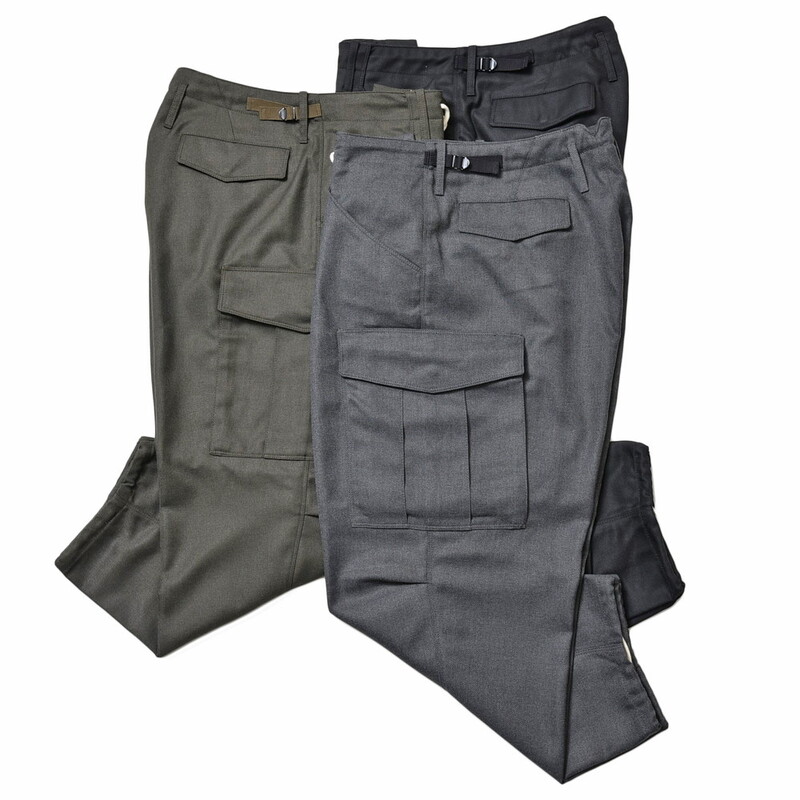 【40%OFF】CellarDoor（セラードアー）<br>CARGO C ポリエステルレーヨンダイアゴナル1Pシャーリングテーパードカーゴパンツ 0Q123 13012403025