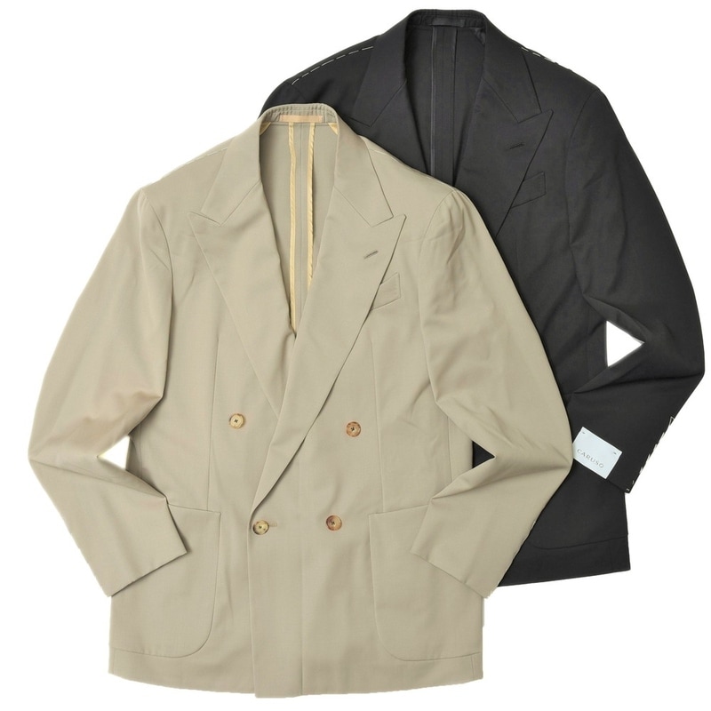 CARUSO（カルーゾ）<br>BUTTERFLYバタフライ ストレッチウールギャバジンソリッド4Bダブルジャケット GZC144ZN/HU0009 17012003025