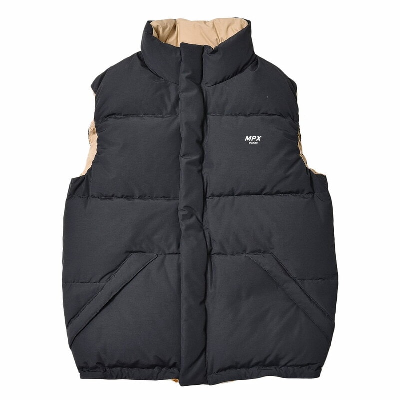 【SALE52%OFF】MPX mando（エムピーエックス マンド）<br>コットンナイロンソリッドリバーシブルダウンベスト MPX2132-001 14012404037