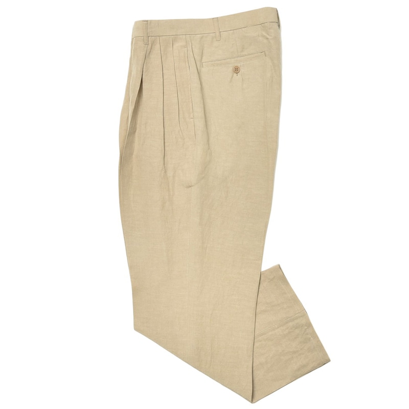 【40%OFF】balcone mando（バルコーネ マンド）<br>ウォッシュドリヨセルリネン3Pテーパードパンツ 21198-603 13011402037