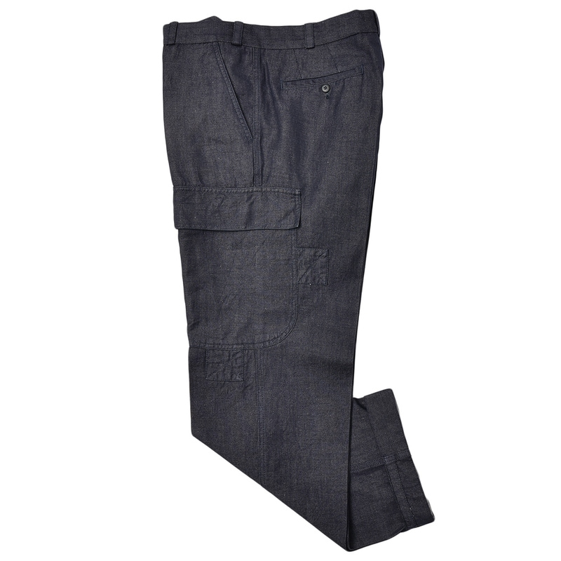 【SALE52%OFF】PT TORINO（ピーティー トリノ）<br>ReWorked コットン リネン デニム ノープリーツ ワイドカーゴパンツ THE DESIGNER 33011010081