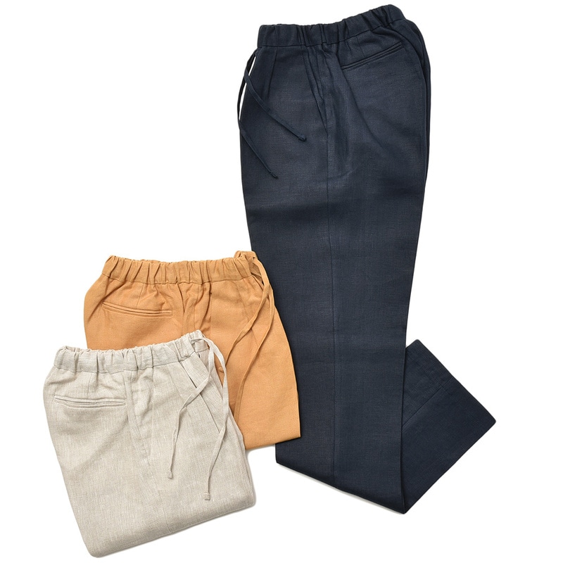 【SALE52%OFF】chad prom（チャド プロム）<br>アイリッシュリネン 2プリーツ シャーリングパンツ 33011000157
