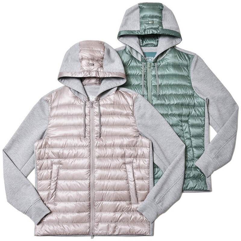 【40%OFF】HERNO（ヘルノ）<br>ウォーターレペレントナイロンライトダウンハイブリッドフーディー PI000822U-12020+13461S 14021000132