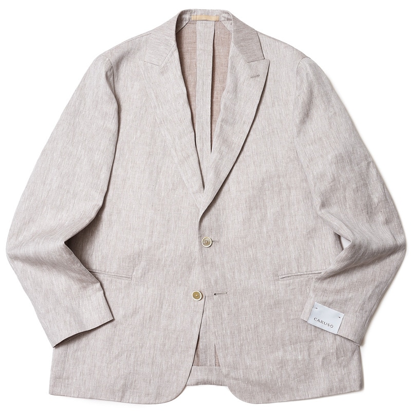 【SALE52%OFF】CARUSO（カルーゾ）<br>ZEROゼロ リネンシルクヘリンボーン2Bシングルピークジャケット TOK1M211ZN/507358 17021000025