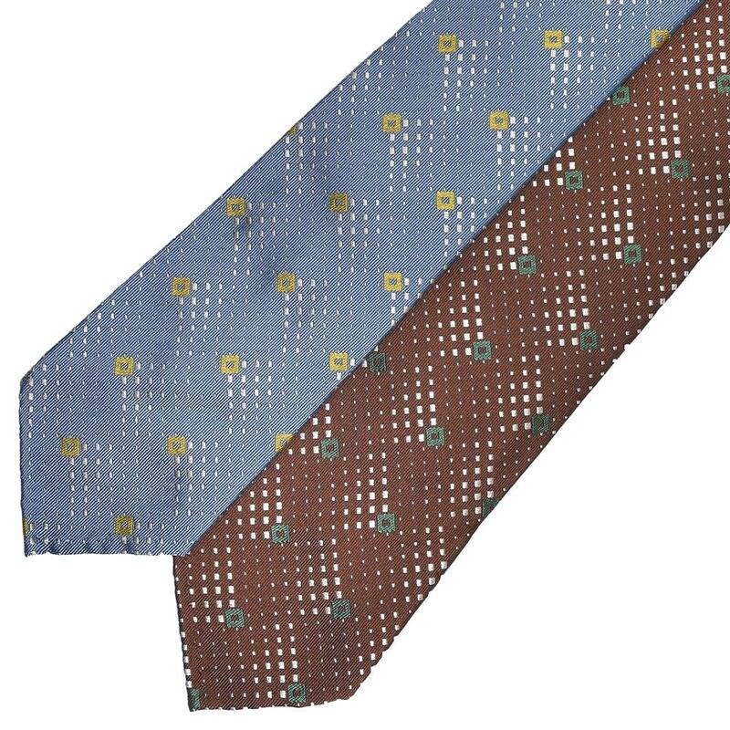 【SALE52%OFF】Atto Vannucci（アット ヴァンヌッチ）<br>シルクジャガードスクエア小紋スフォデラートタイ 2sf-30116/30117 18221203186