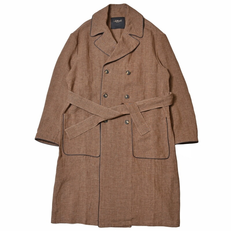 【40%OFF】Solleciti（ソレシティ）<br>リネンパイピングトレンチコート DSE0C84226803001 14121400172