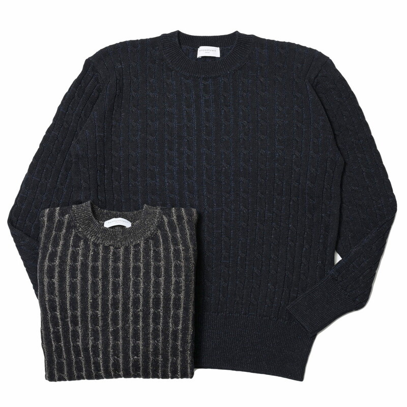 Rencontrant カシミヤ スキッパーニット NAVY サイズL 期間限定ポイント15倍】【アウトレット】Rencontrant スキッパー