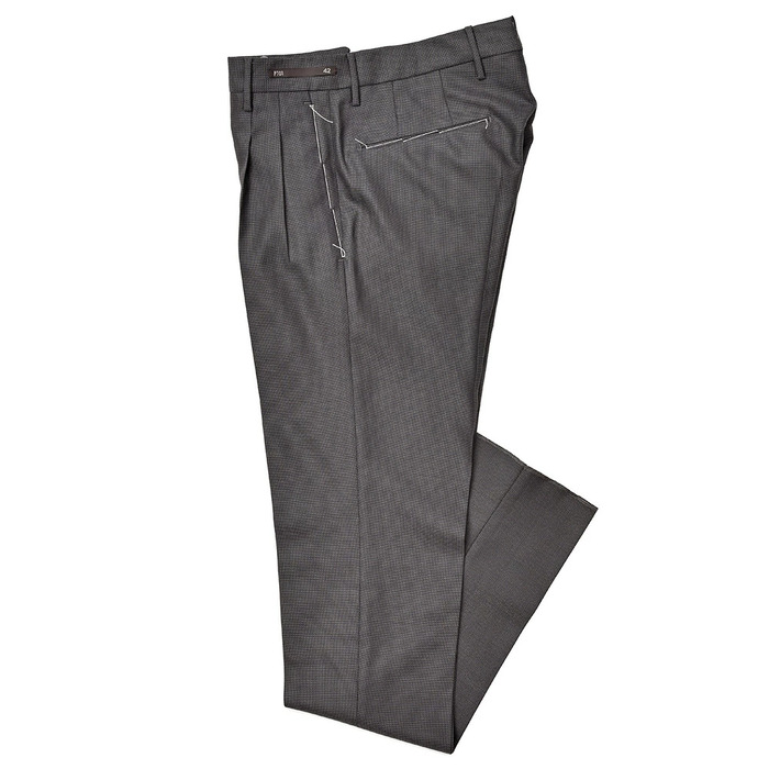 【SALE52%OFF】PT01（ピーティーゼロウーノ）<br>BUSINESS ウール コットン ストレッチ ジャガード 2プリーツ パンツ 33081025081