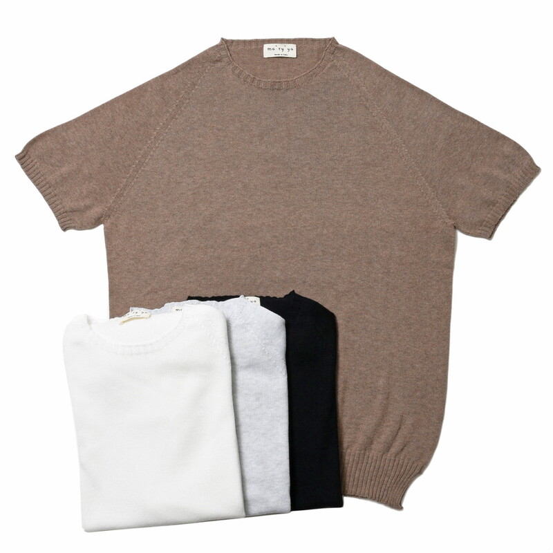 【40%OFF】ma'ry'ya（マリア）<br>ハイゲージコットンクルーネックS/Sニット YKG112 16021400025