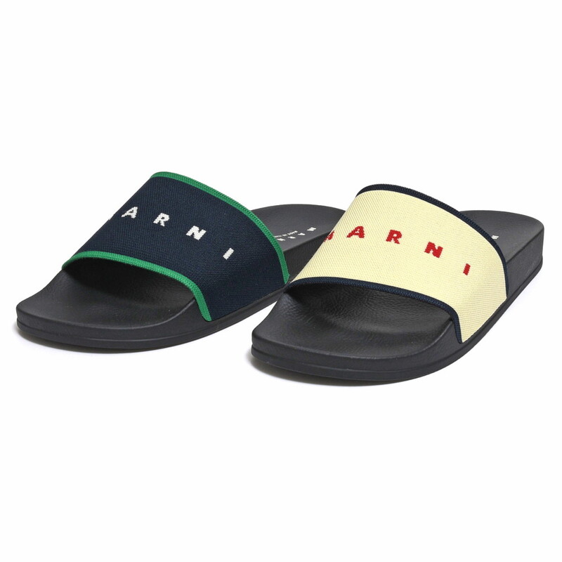 【未使用品】MARNI ジャガードサンダル　フラットシューズ　35 SALE52%OFF】MARNI（マルニ）<br>ジャガードロゴラバーサンダル