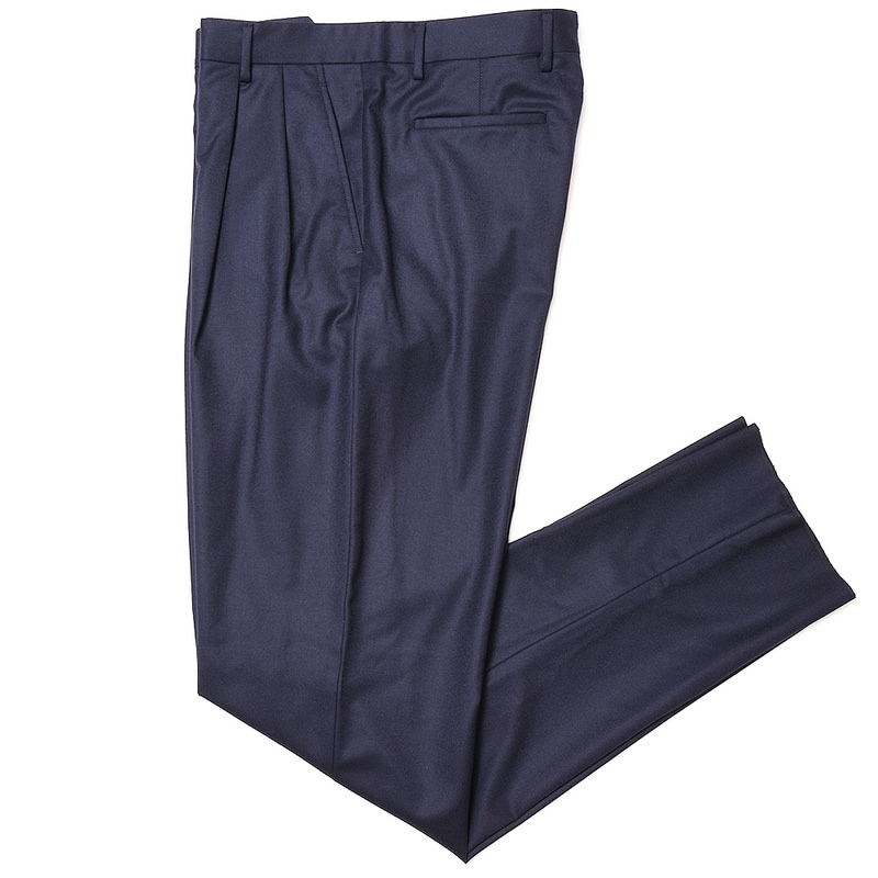 【40%OFF】CARUSO(カルーゾ)<br>ウールサキソニーソリッド2プリーツリラックステーパードパンツ GZC144Z/PEOD00 13022000025